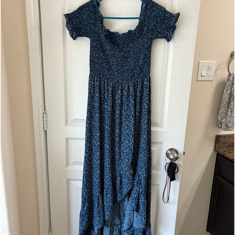 Francesca’s Blue flowy high low dress